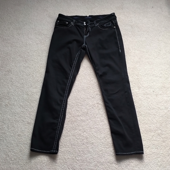 EUC Vigoss Black Chelsea Skinny Jean Sz 15/16, 31" Long - Picture 1 of 11